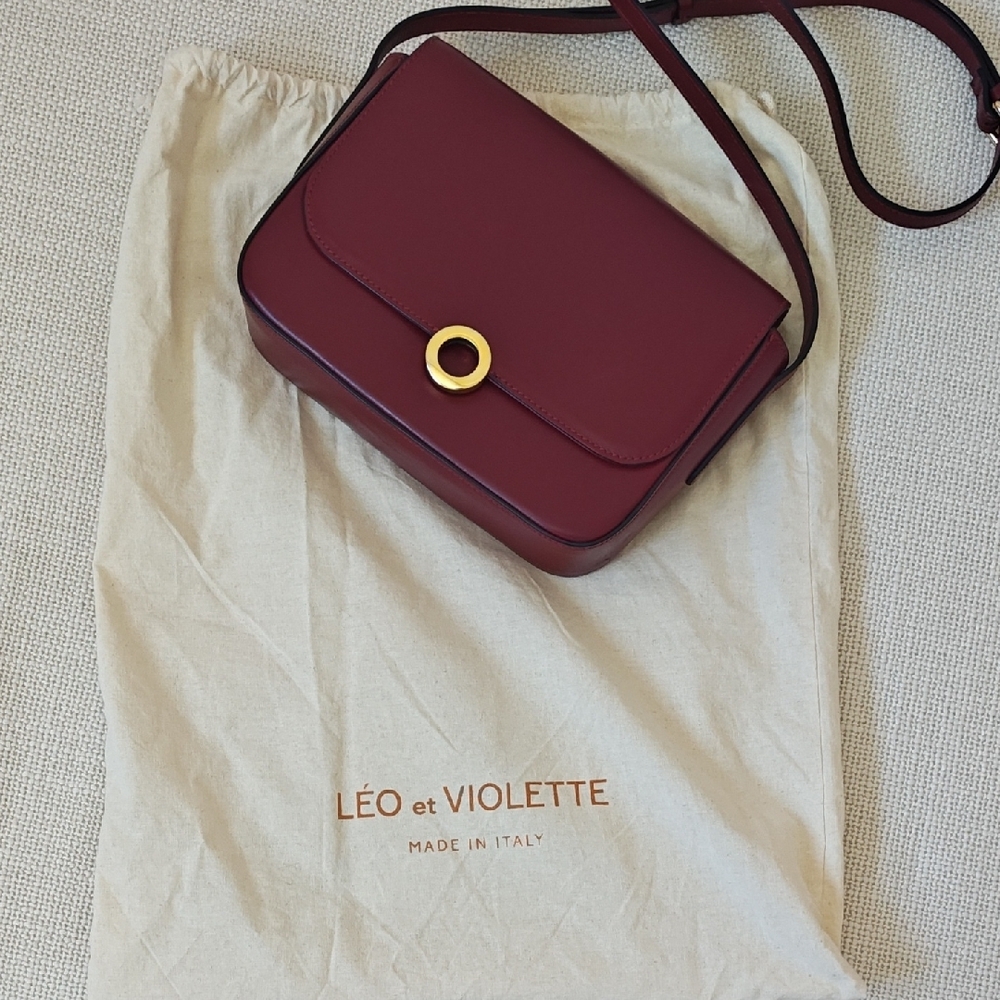 Leo et Violette Burgundy Shoulder Bag - Picture 7 of 7